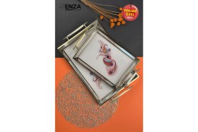 Resim Diana Ikili Çay Kahve Kahvaltılık ve Sunum Tepsisi 