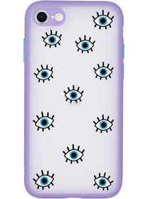Resim mooodcase Iphone Se 2020 Kamera Lens Korumalı Nazar Gözler Desenli Lüx Telefon Kılıfı 