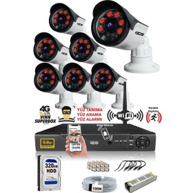 Resim Ids 7 Kameralı Set - 5mp Sony Lensli Full Hd Gece Görüşlü Güvenlik Kamerası Sistemi - Cepten Izle 