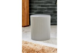 Resim 6,5 Lt Yuvarlak Çizgi Model Banyo Mutfak Çöp Kovası Gri 