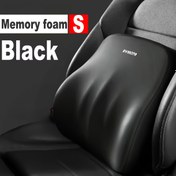 Resim 1 adet Siyah Bellek Köpük Araba Koltuğu Yastığı - Yavaş Geri Dönüşlü, Polyester Kumaş, Nefes Alabilen, Deformasyona Uğramayan, Tüm Mevsimler İçin Boyun ve Bel Desteği, Rahat, Dayanıklı, Moda, Tüm Mevsimler İçin Destek|Şık Araba Aksesuarı|Nefes Alabilen Malzeme 