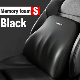 Resim 1 adet Siyah Bellek Köpük Araba Koltuğu Yastığı - Yavaş Geri Dönüşlü, Polyester Kumaş, Nefes Alabilen, Deformasyona Uğramayan, Tüm Mevsimler İçin Boyun ve Bel Desteği, Rahat, Dayanıklı, Moda, Tüm Mevsimler İçin Destek|Şık Araba Aksesuarı|Nefes Alabilen Malzeme 
