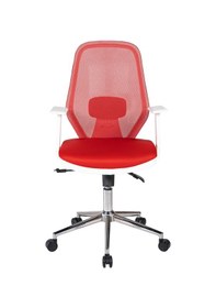 Resim Ofisbazaar Dali Beyaz Fileli Çalışma Koltuğu Ergonomik Şef Ve Toplantı Koltuğu Kırmızı Kırmızı 