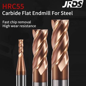 Resim JRDS 1 Adet Katı Karbür Uç Freze (Kesme Çapı 1.0-12mm) - AlTiN Kaplamalı 4 Kanal CNC Freze Kesici (55 HRC) Delme, Oluk Açma, Dalma Kesme ve Profil Frezeleme için | Hassas İşleme, Delme Ekipmanları ve Endüstriyel Profesyoneller için Tungsten Karbür Alet 