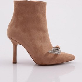 Resim Dgn 5735-424 Gümüş Fiyonk Tokali Kadin Topuklu Bot 5735-424-R0152 Bej 