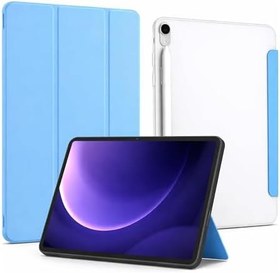 Resim Coverzone Samsung Galaxy Tab S8 Plus ile uyumlu Tablet Kılıfı Şeffaf Arka Kapak Smart Cover Katlanabilir Standlı Kalem Yuvalı Darbe Emici Koruyucu Tablet Kılıfı Akıllı Uyku Özellikli Mavi 
