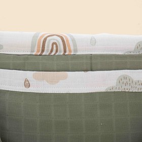 Resim Bebek Bakım Çantası - Haki Muslin - Yeşil Gökkuşağı 