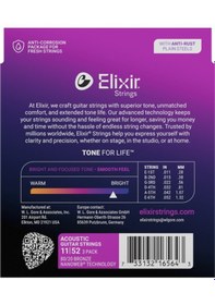 Resim Elixir 011-052 Bronz Akustik Gitar Teli Ekonomik 3'lü Set 16564 