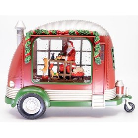 Resim Noel Baba Karavan Işıklı Ve Müzikli Kar Küresi 