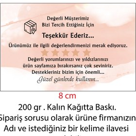 Resim OzmeralBaskı Teşekkür Kartı 100 Adet 5 cmx 8 cm 