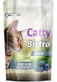 Resim Catty Bistro Üriner Tavuklu Ve Yaban Mersinli Kedi Ödül Maması 60 Gr 