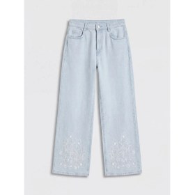 Resim LC Waikiki Lcw Kids Indigo Wideleg Çiçekli Kız Çocuk Jean Pantolon 