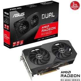 Resim DUAL-RX6600-8G-V2, 8Gb, 128Bit, GDDR6, 1xHDMI, 3xDP, GAMING Ekran Kartı Asus