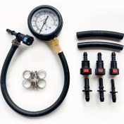 Resim Hassas Yakıt Basınç Test Kiti - Arabalar, Motosikletler & Kamyonlar için 0-100PSI Göstergeli - Dayanıklı Yalıtımlı Malzeme 