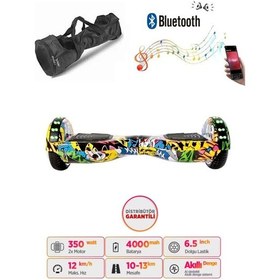 Resim Citymate Hoverboard 6.5 inch Elektrikli Kaykay Scooter Full Ledli Bluetooth Hoparlörlü Çanta Hediye D01 