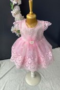 Resim Mnk Baby&Kids İnci Taşlı Dantelli Kız Bebek Elbise Pnpn153 Pembe 