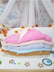 Resim bebek_iklimi Welsoft Dış Kundak Bebek Sarma Battaniyesi Lila - Kapüşonlu Çift Katman Ayaklı Model 
