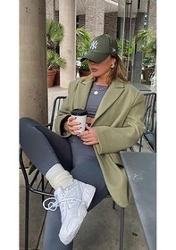 Resim Unisex Haki Renk Beyaz Logo Beyzbol Ny New York Şapka - Unisex Haki 