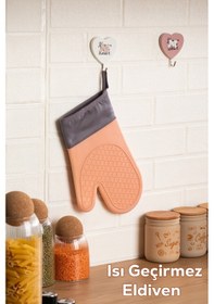 Resim Porsima 3137-1 Silikon Yanmaz Yapışmaz Fırın Eldiveni Pudra Pudra 