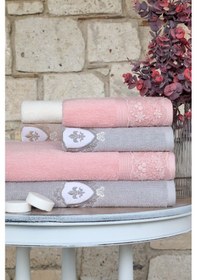 Resim Özdilek Wedding Aile Bornoz Seti - Gri Pudra Gri - Pudra 