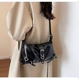 Resim Lovelystore Carter Kemerli Kadın Omuz Ve Kol Çantası Orta Boy 26x14 Siyah 