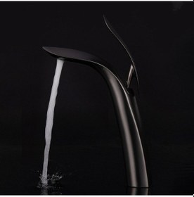 Resim Fause Yüksek Çanak Lavabo Bataryası Leaf Siyah Ksl103-B 