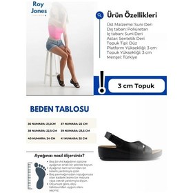 Resim Roy Jones 1817 Ortopedik Cırtlı Topuklu Plaj Kadın Sandalet 167800000339 01 Siyah Siyah 