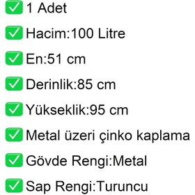 Resim akdenizpos MA100 Metal Market Alışveriş Arabası 100 Litre 