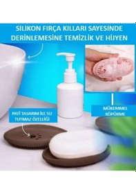 Resim Sabunluk Çok Amaçlı Silikon Fırçalı Mutfak Banyo Sabunluğu Pratik Kırılmaz 