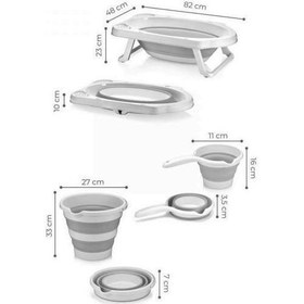 Resim TommyBaby Katlanır Küvet Seti 4 lü Set Banyo Seti 