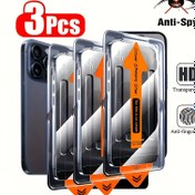 Resim Apple 16/16 Pro için 3 Adet Anti-gözlem Toz Geçirmez Kılıf Temperli Film, 16 Plus/16 Pro Max Tam Koruma Etiketi ile Anti-gözlem Temperli Film 15/15 Pro/15 Plus/15 Pro Max Tam Ekran Düşme Karşıtı 14 /14 Plus/14 Pro/14 Pro Max/13/13 Pro/13 Pro Max/12/12 Pro/12 Pro Max/11/11 Pro/11 Pro Max/X/XS/XS Max 