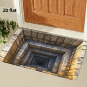 Resim Kaymaz 2D Düz Optik İllüzyon Hoş Geldiniz Paspası - 3D Merdiven Tasarımı, Ön Kapı İçin Dayanıklı Makinede Yıkanabilir İç/Dış Mekan Matı, Giriş Yolu, Yatak Odası, Çamaşırhane Dekoru, Taş Dokulu Desenli Dayanıklı Paspas | 2D Düz 