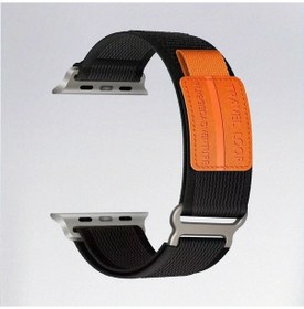 Resim Cloud011 Trail Loop Nylon İwatch Ultra 2 Ultra 9 8 7 6 Se 5 4 3 Uyumlu Siyah Turuncu Spor Kordon 