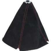 Resim Dofolink Araç Vites Koruması - Kaliteli Pu Deri, Manuel/otomatik Vites Uyumlu, Tüm Araçlar İçin, Kırmızı Çizgili 