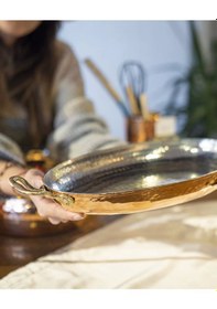 Resim Bakır Fırın Tepsisi Oval Bakır 