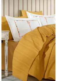 Resim Elart Pamuk Pike Seti Çift Kişilik 6 Parça Marcia Sarı 