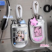 Resim 1 adet Star Cute Kpop Fotokart Tutucu Anahtarlık, Suni Deri Cep Telefonu Şekli Fotoğraf Kartı Tutucu, Kimlik ve Kredi Kartları için Askılı Koruyucu Kapak, Kimlik Tutucu | Eğlenceli Tasarım | Dayanıklı Anahtarlık 