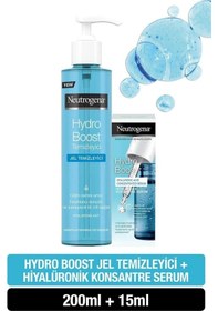 Resim Neutrogena Hydro Boost Jel Temizleyici 200 ML + Hydro Bost Hyalüronik Asit Konsantre Serum 15 ML 