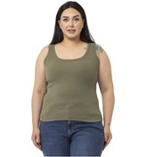 Resim Büyük Beden Askılı Fitilli Kaşkorse Haki Body-haki Haki 