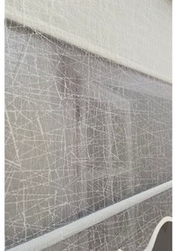 Resim İncilifehome İcl1084 Çift Mekanizmalı Geometrik Desenli Tül Ve Stor Perde Kırık Beyaz Kırık Beyaz 