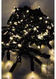 Resim 2.5 M Led 152 Ledli 24 Saçaklı Eklenebilir Ip65 Dış Mekan Siyah Kablolu Dekoratif Led Işık Gün Işığı 
