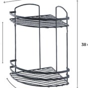 Resim ACAR Talon Iki Katlı Banyo Köşe Rafı - Siyah 