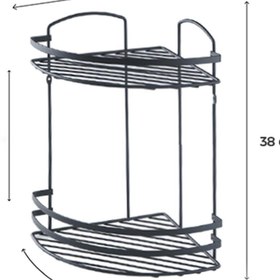 Resim ACAR Talon Iki Katlı Banyo Köşe Rafı - Siyah 