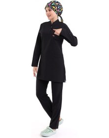 Resim Soft Likralı Tesettür Forma Takım İki Çıtçıt - 6403 Siyah Soft-5728-6403 Siyah Soft 