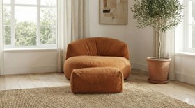 Resim Mila Modell Turuncu Kiremit Puff & Armut Koltuk Relax Koltuk & Ayak Puflu 