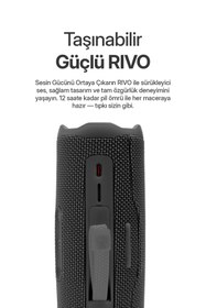 Resim Powerway Rivo Siyah Taşınabilir Bluetooth Kablosuz Hoparlör 12 Saat Oynatma Çoklu Bağlantı 