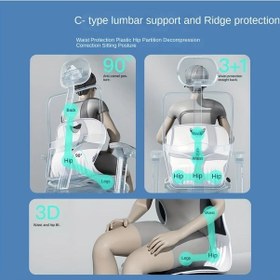 Resim Dashanshop Siyah Ayarlanabilir Bel Desteği Ofis Koltuğu Nefes Alabilir Taşınabilir Siyah 