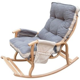 Resim Mobildecoaş Mobildeco Sultan Lüx Ahşap Çift Minderli Çift Cepli Sallanan Sand Gri 