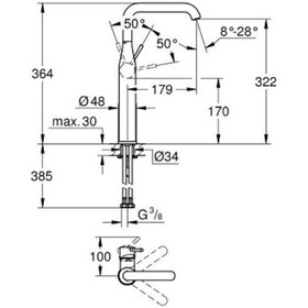 Resim Grohe Essence Tek Kumandalı Lavabo Bataryası XL - 24170DL1 Bakır 