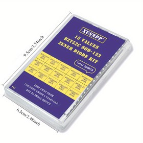 Resim 15 farklı yüzey montajı voltaj regülatörü diodu tipi 1206 SOD-123 BZT52C (3V ~ 24V) tamir, test, öğrenme, devre tasarımı ve deney örnekleri için 300 adetlik bir kiti. 